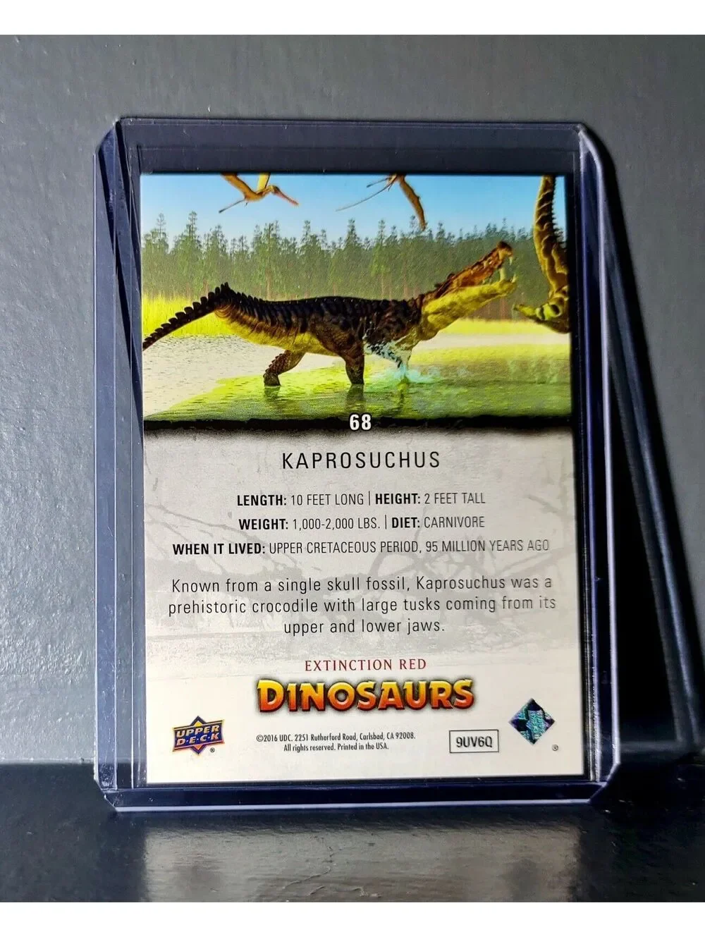 2015 Upper Deck Dinosaurs Kaprosuchus Extinction Red Parallel #68 Card